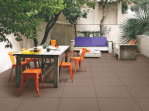 Mosaic outdoor flooring of restaurant area of Hunter Valley Shop.